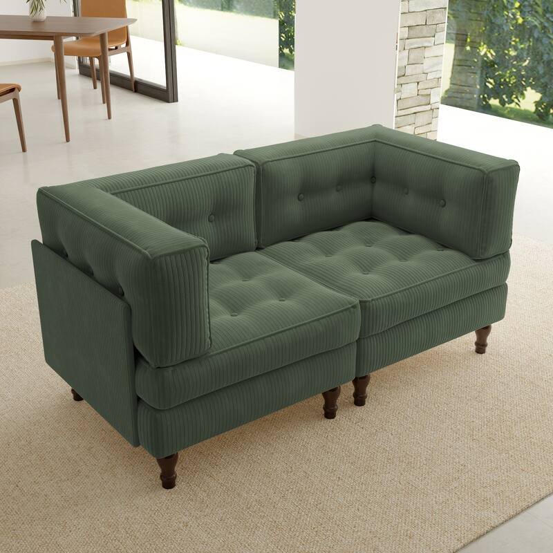 Oversized Sofa Corduroy Tufted Modular Sectional Set