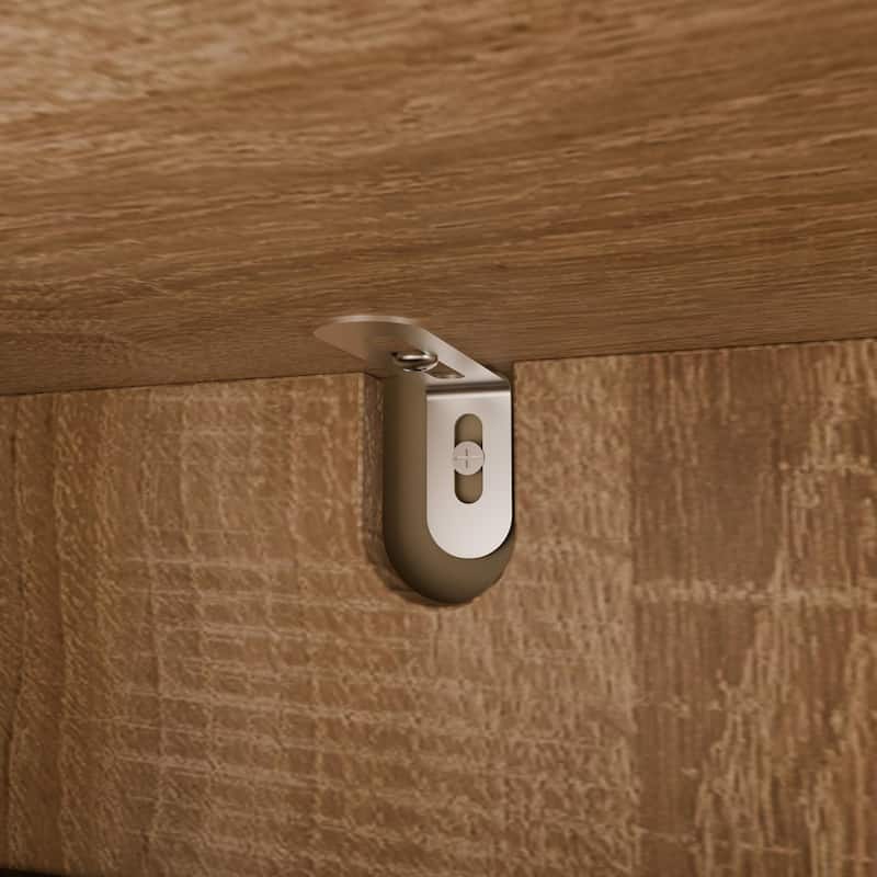Smart NFC-Locked Nightstand, Entryway Storage Cabinet with Hidden Drawer,Wood-Grain