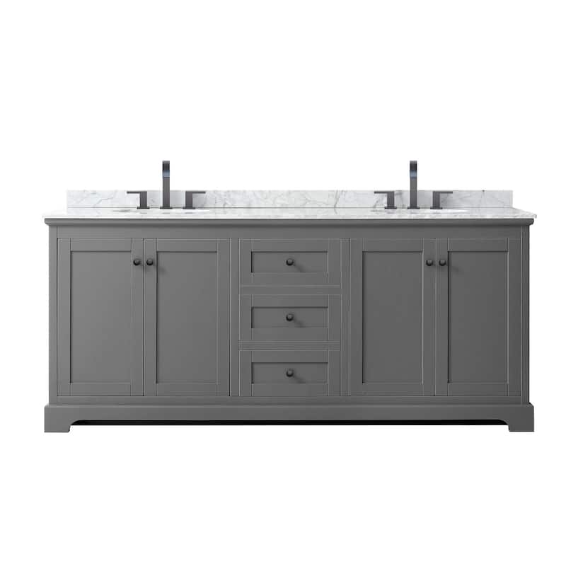 Wyndham Collection Avery 80" Free Standing Double Basin Vanity Set