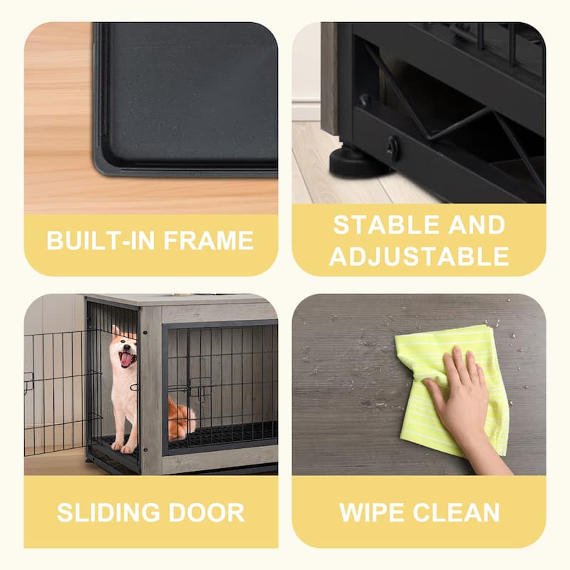 Futzca Dog Crate, Double-Doors Dog Furniture
