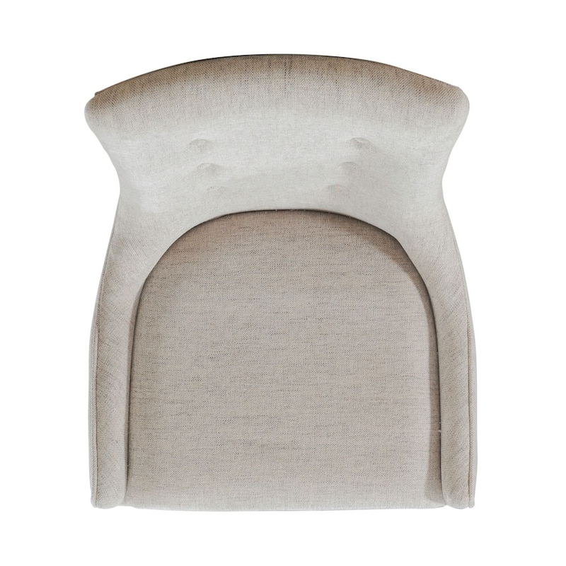 Arden Road Satin Cherry Upholstered Dining Side Chairs with Gray Linen Set of 2 - Width 22" x Depth 26" x Height 42"