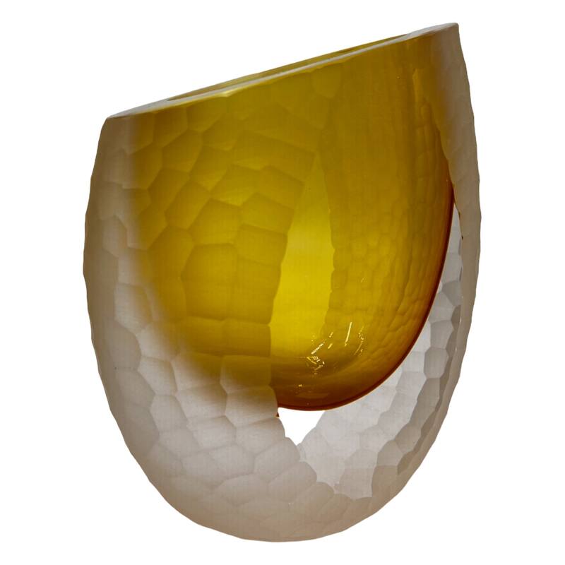 Handmade Glass Vase in Amber