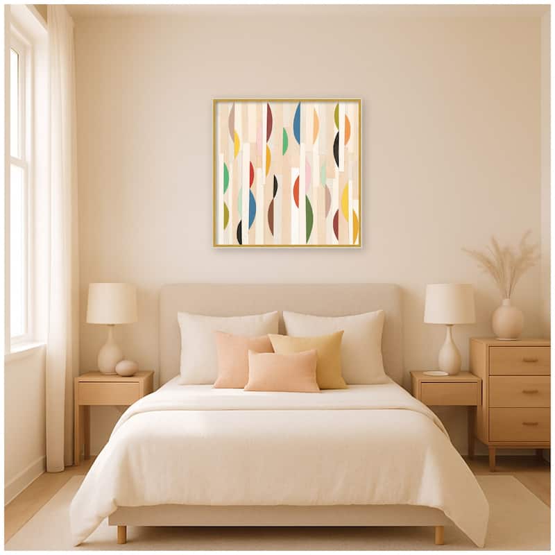 Kate and Laurel Geometric Abstract 1 FC by Felicia Dadak Framed Mounted Canvas Wall Art Print