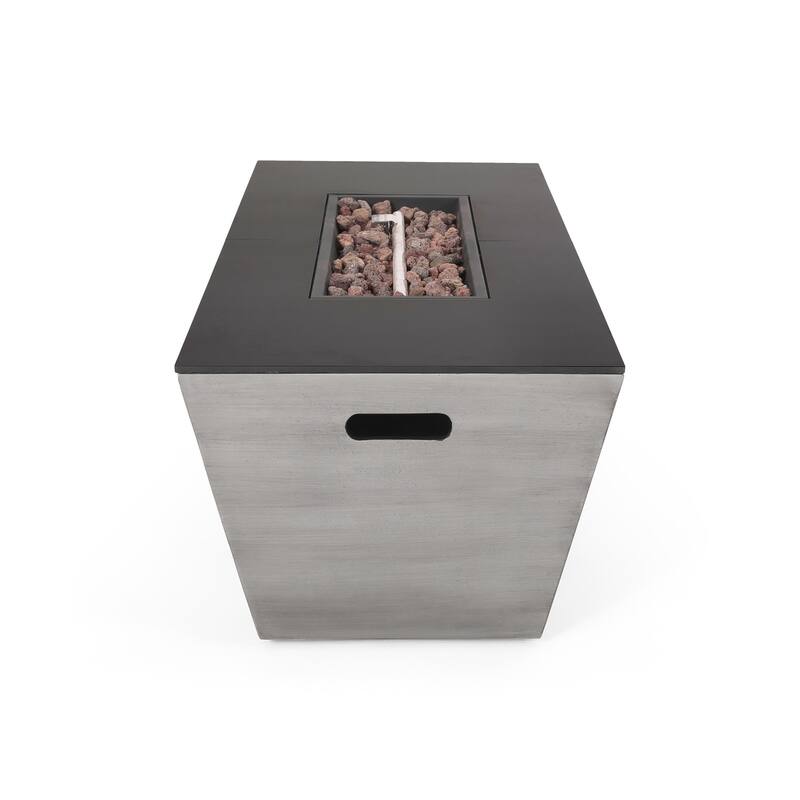 56 in. W x 20.25 in. D x 15.25 in. H Rectangle Propane Burning Outdoor Fire Pit in Gray