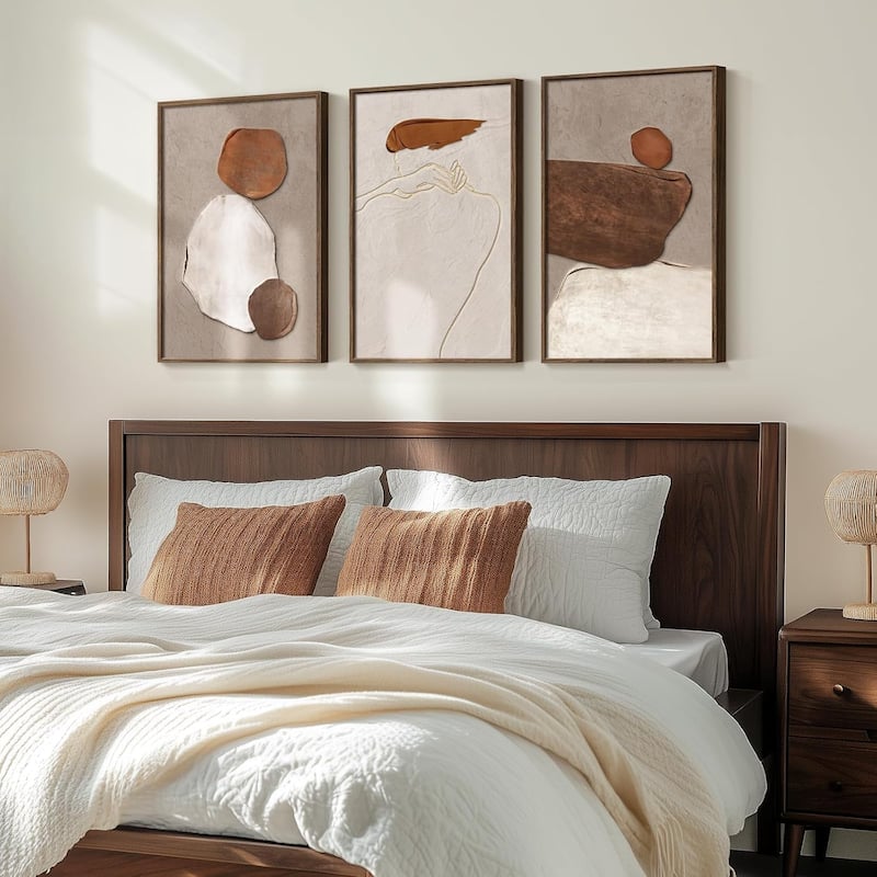 3 Piece Earth Tones Rustic Canvas Prints Paintings Artwork