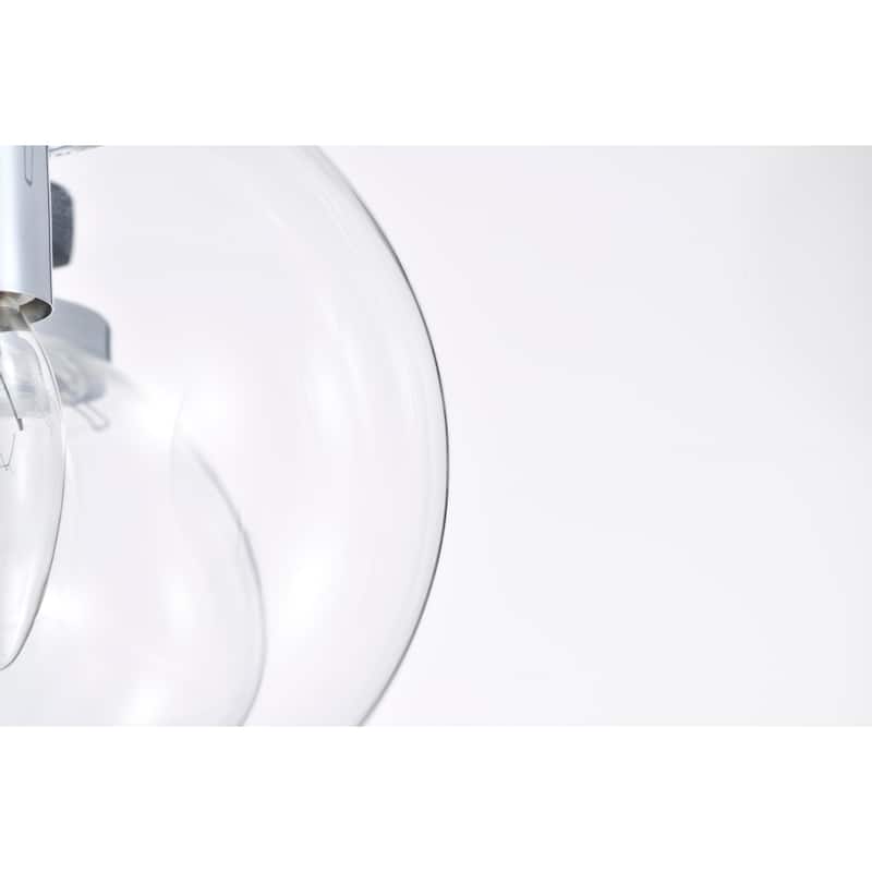 Hersilia Semi Flush Mount Ceiling Light Modern-Globe Style Chrome Polished and Matte Black Finish 4-Light - N/A