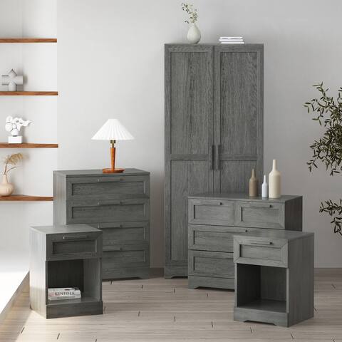 Danbury 5 Piece 1 Drawer Nightstand Bedroom Set by Christopher Knight Home