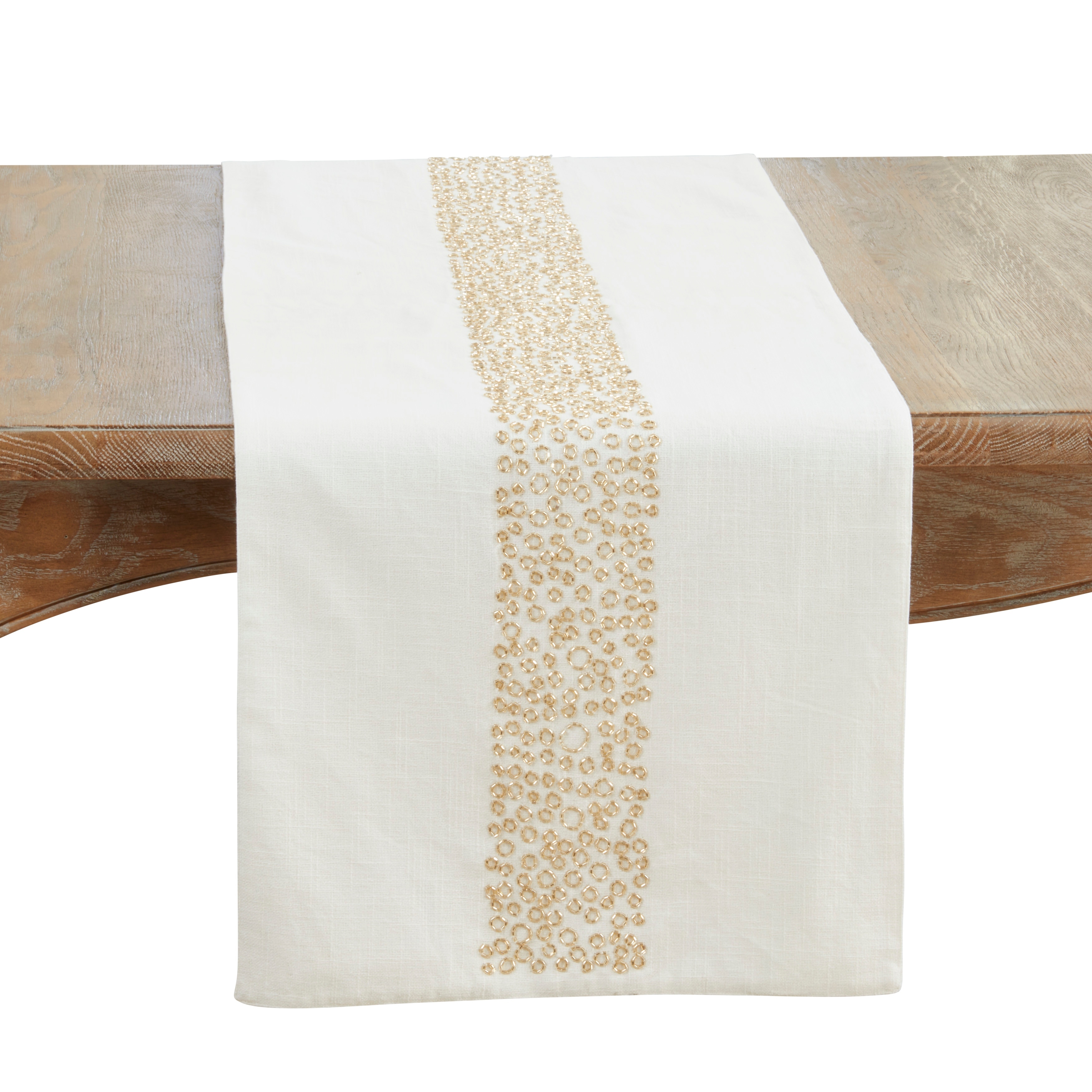 Saro Lifestyle Beaded Band Table Runner - 16"x72"