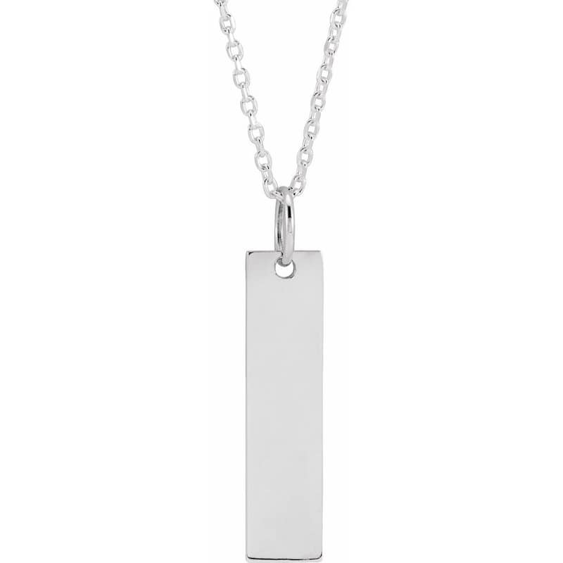 Curata 14k White Gold 20x5mm 16 18 Inch Polished Bar Necklace