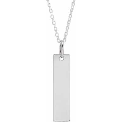 Curata 14k White Gold 20x5mm 16 18 Inch Polished Bar Necklace