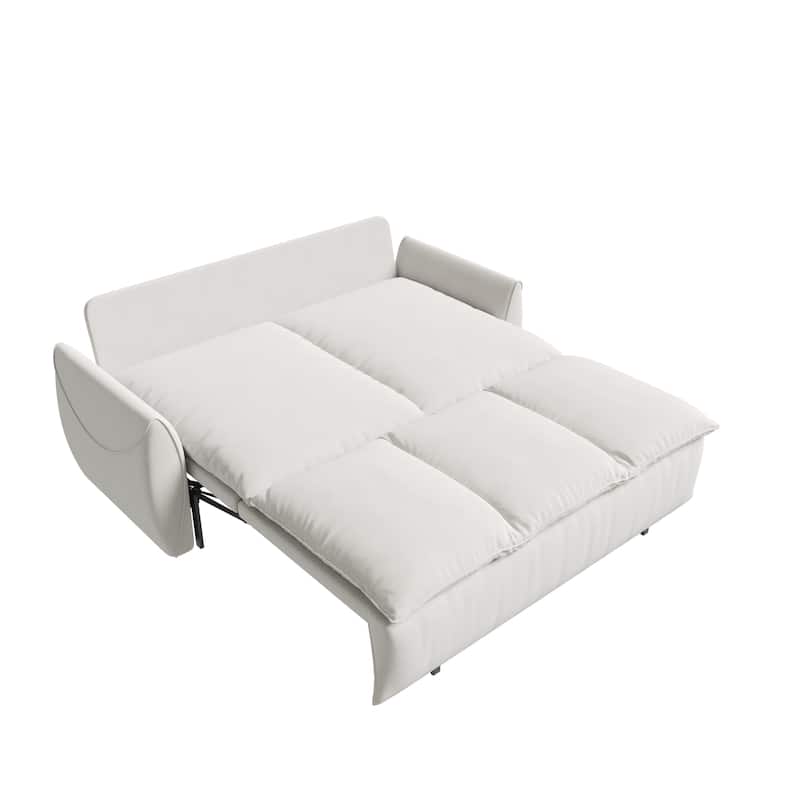 70.9" Velvet 3-Seat Sleeper Sofa with Hydraulic Lifting Rods, Steel Tube Frame
