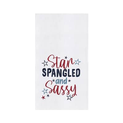 Star Spangled And Sassy 4th of July Kitchen Towel Patriotic Dishtowel Decoration