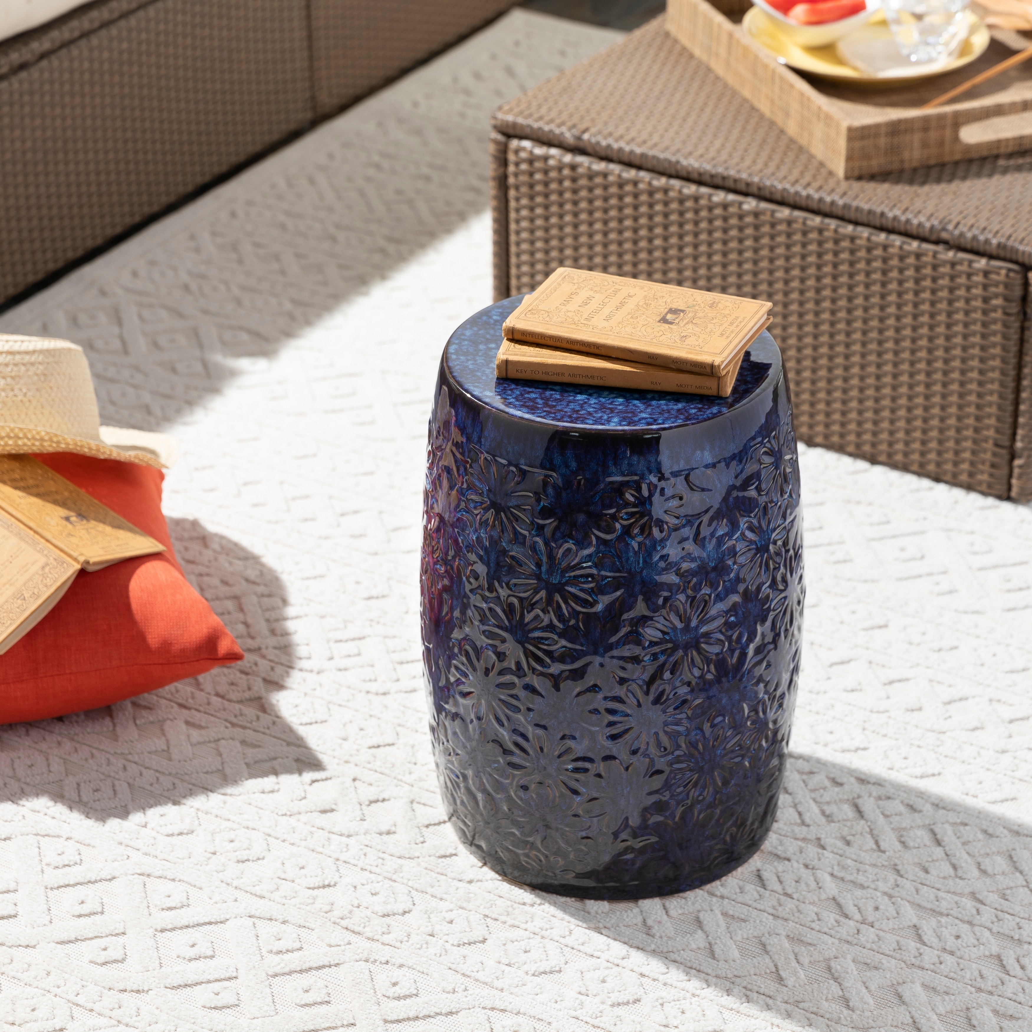 Artistic Weavers Erynn Indoor/ Outdoor Floral Garden Stool Bed