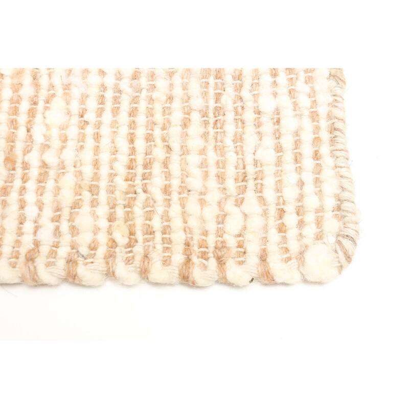 ECARPETGALLERY Braid weave Sienna Tan Wool Rug - 5'0 x 8'2