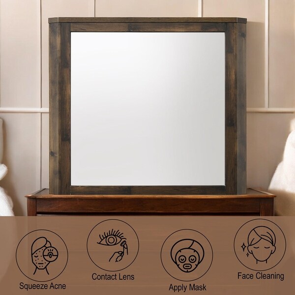 Elettra Rustic Walnut Finish Mirror - Bed Bath & Beyond Elettra Rustic Walnut Finish Mirror - Bed Bath & Beyond