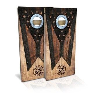 Ohio State Flag Vintage Regulation Cornhole Board Set (Includes 8 Bags ...