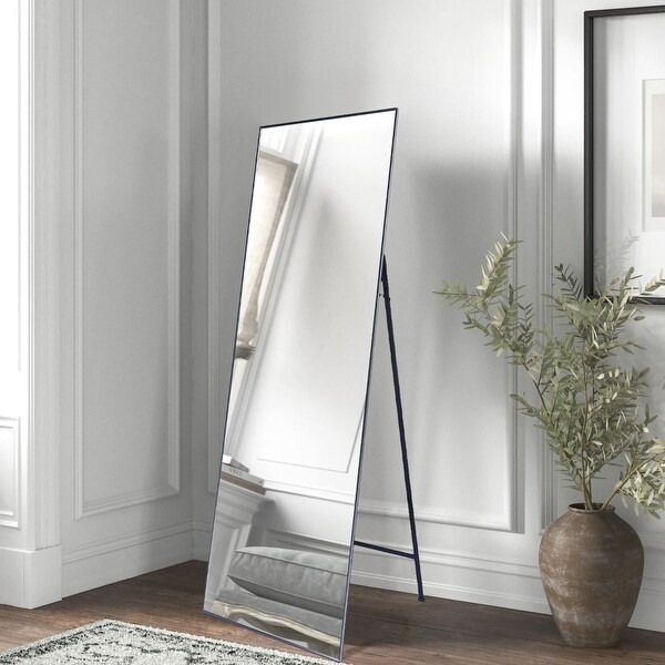 モダンスタンドミラー Modern Full-length Mirror with Stand - 59.06 x 19.69inches - Bed