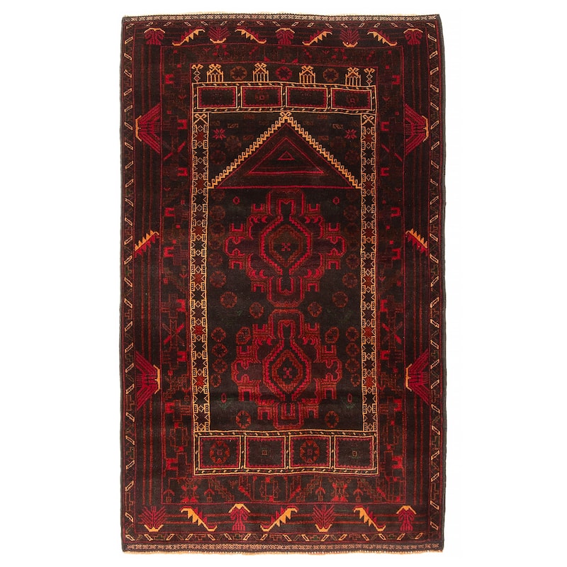 Teimani Black Rug 3'0" x 4'10" - 3'0 x 4'10 - Black - 3'0 x 4'10