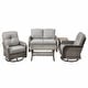 preview thumbnail 13 of 38, HOOOWOOO 5-piece Grey Wicker Chat Set Patio Conversation Set with Swivel Chairs