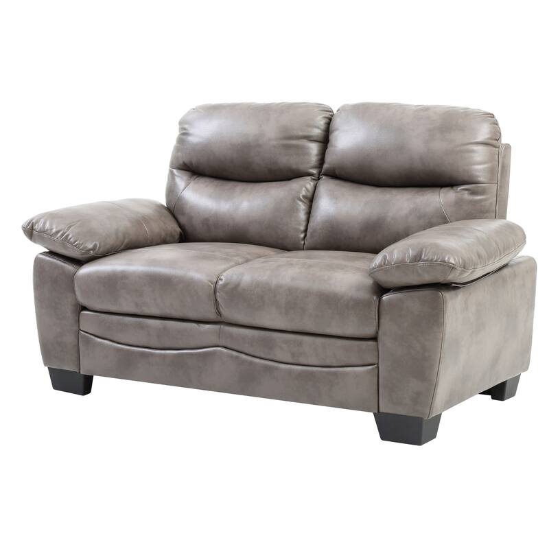 Marta Faux Leather Loveseat - Grey