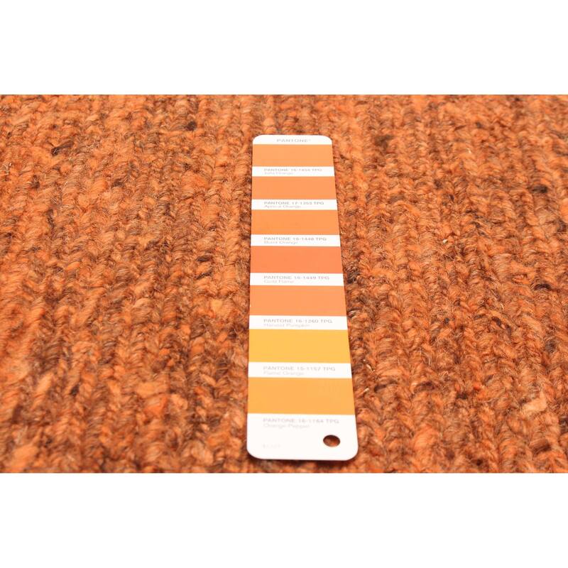 ECARPETGALLERY Flat-Weave Natural Burnt Orange Wool Tapestry Kilim - 4'9 x 6'6