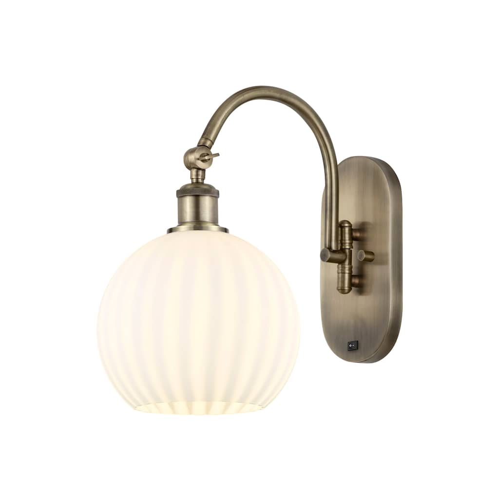 Innovations Lighting 518-1W-14-8-White Venetian-Indoor Wall Sconce