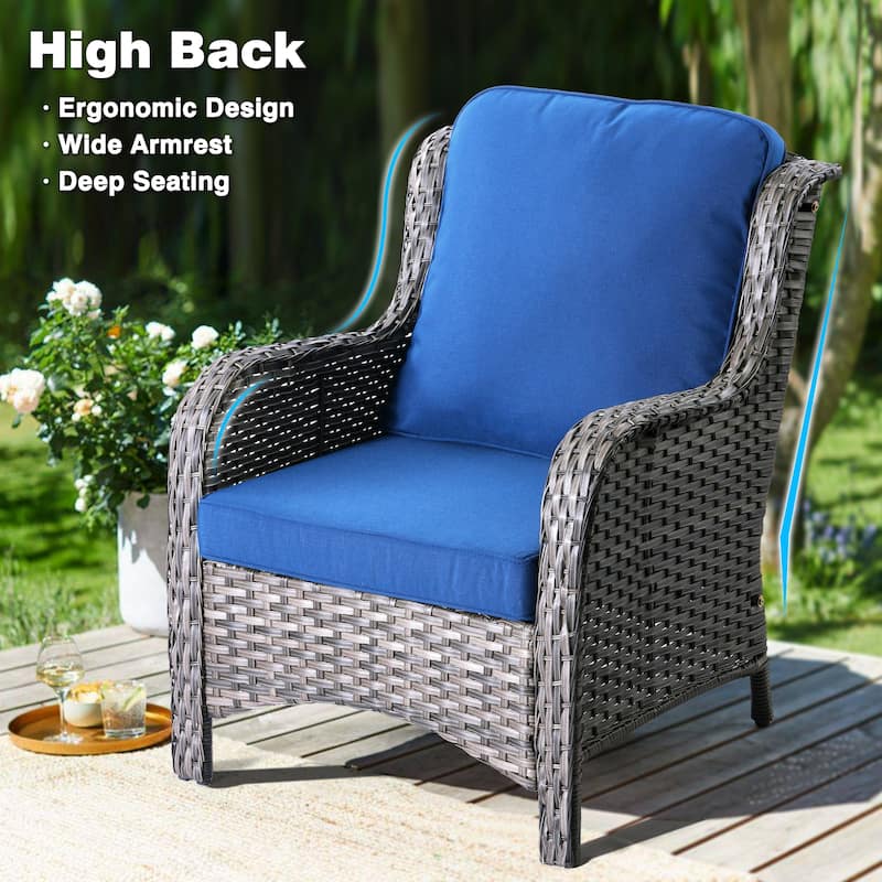 OVIOS 2-piece Patio Wicker Chairs Set