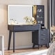 preview thumbnail 32 of 35, Modern Makeup Vanity Desk with HD Lighted Mirror, Dressing Table Dark Grey