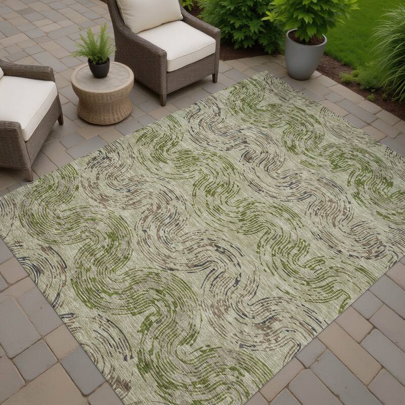 Machine Washable Indoor/ Outdoor Modern Ari Chantille Rug