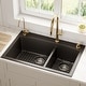 preview thumbnail 5 of 81, Karran Drop-In Quartz 33 in. 1-Hole 60/40 Double Bowl Kitchen Sink Kit
