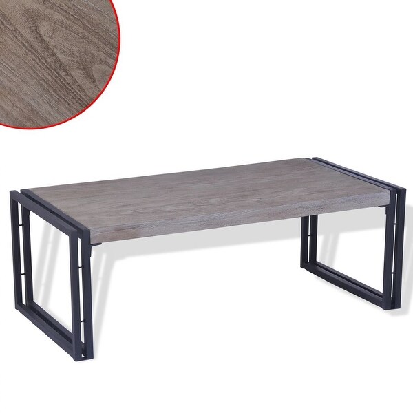 vidaXL Coffee Table Teak 39.4"x19.7"x13.8" Gray