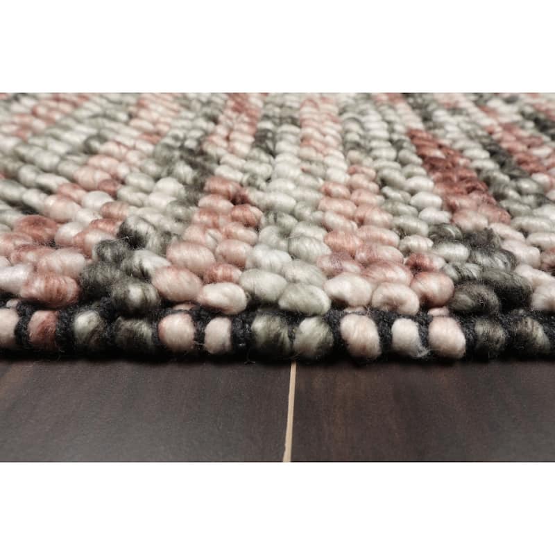 Hand Made Brown Polyester Modern & Contemporary Oriental Area Rug