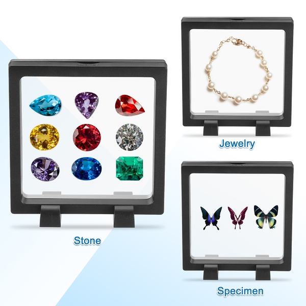 3D Floating Display Case Transparent Jewelry Storage Box - Bed