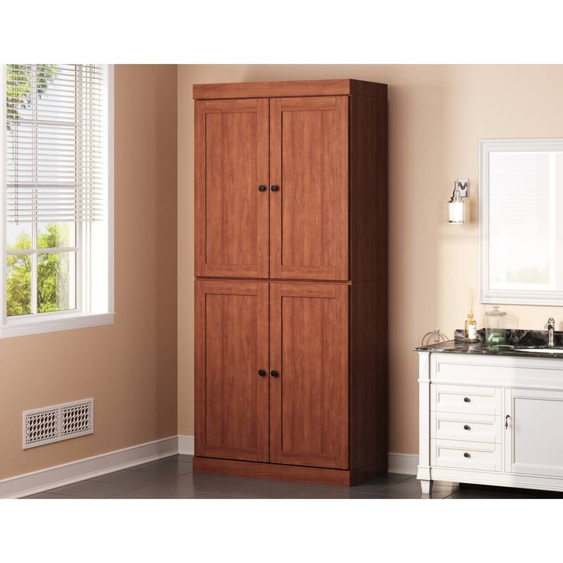 Palace Imports 100% Solid Wood 32" Bathroom Storage Cabinet with Shaker Doors and Adjustable Shelves - Mocha