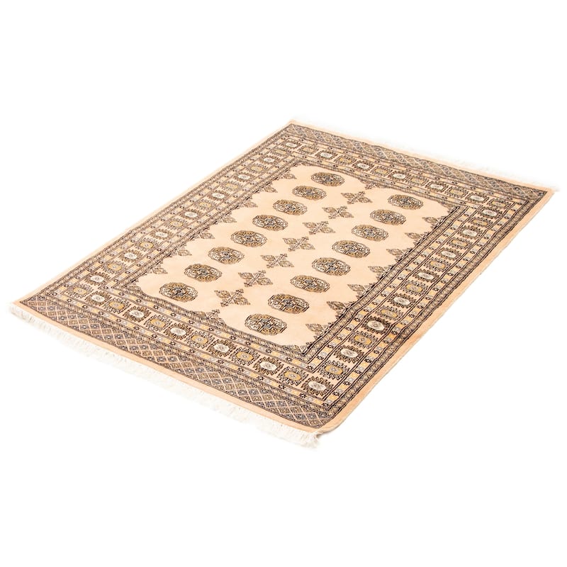 ECARPETGALLERY Hand-knotted Finest Peshawar Bokhara Beige Wool Rug - 4'1 x 5'10