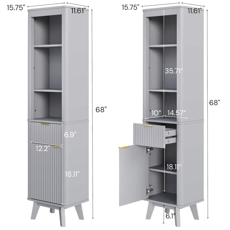 Christopher Knight Home - Modern Linen Tower with Adjustable Shelves, Drawer and Door