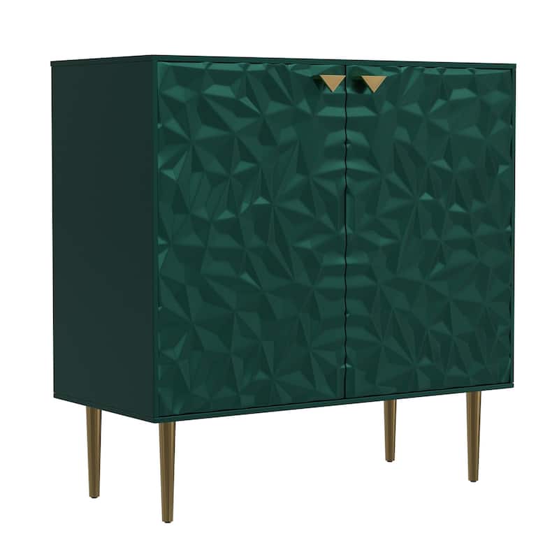 2 Door White Locker Accent Cabinet - Green