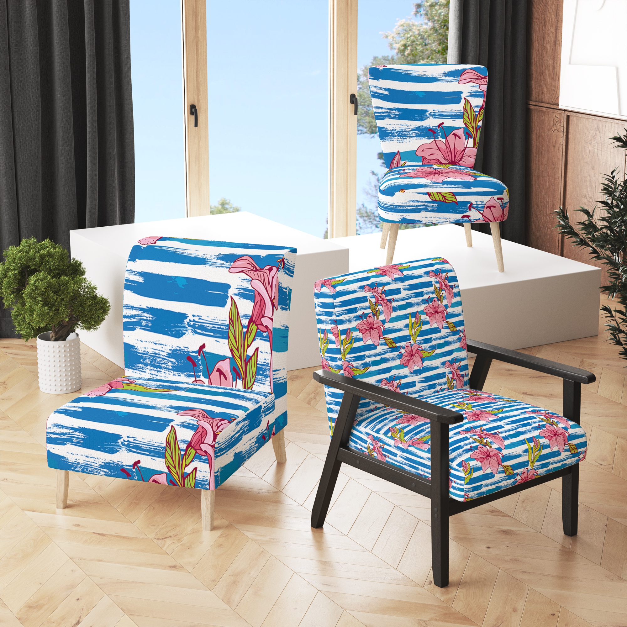 Blue hotsell striped chairs