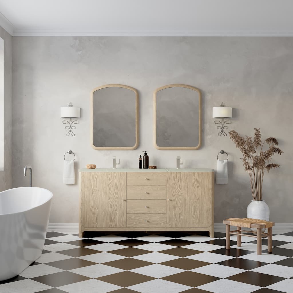 Gracyn 72" D Vanity, Driftwood, w/ FreePower Wireless Charger