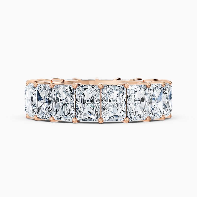 Auriya 14k Gold Radiant North-South Lab Grown Diamond Eternity Band 3.00 - 11.25 ct. tw. (F-G, VS) - 7.20 ct. wt. - 5.5 - Rose