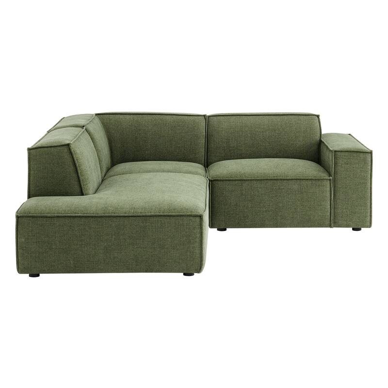 Restore 3-Piece Performance Fabric Upholstered Modular L-Shaped Sectional Sofa