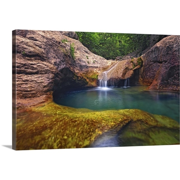 "Stream with clean transparent water, Ukraine" Canvas Wall Art