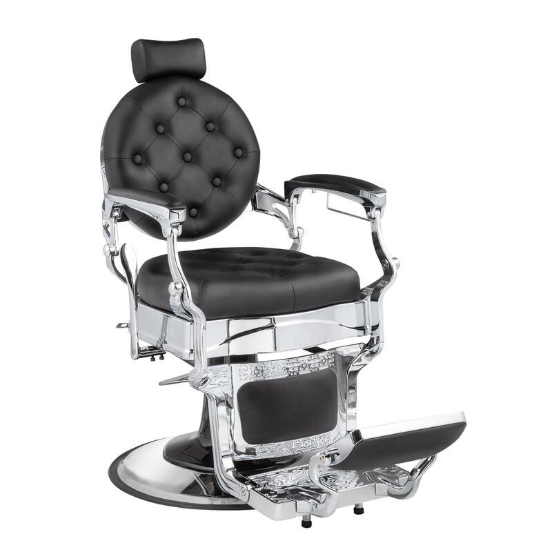 OmySalon PVC Leather, Silver Electroplated Aluminum Alloy Frame, Reclining Hair Salon Chair - N/A