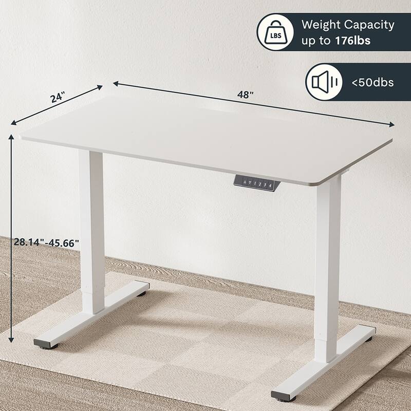 Electric Adjustable Standing Desk, 48x24 Home Office Workstation