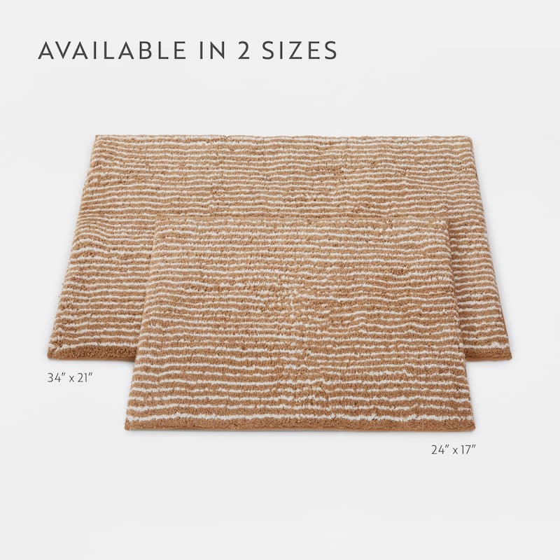 Becky Cameron 100% Cotton Pinstripe Patterned Bath Mat