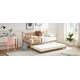 preview thumbnail 4 of 10, Twin Oak Legs & Steel Combination Daybed Bed Frame with Trundle, Golden