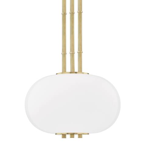 Hudson Valley Palisade 1-Light Large Pendant with Opal Matte Glass Shade