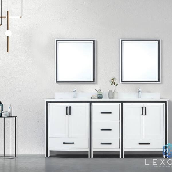 Shop Ziva 72 Double Vanity Top Sink 30 Mirrors Overstock 31749372
