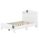 preview thumbnail 6 of 7, White Twin Size House Platform Bed with Storage House Shape Headboard