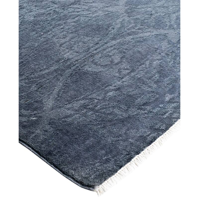 Overdyed One-of-a-Kind Hand-Knotted Area Rug - Gray - 4' 3" x 12' 0"